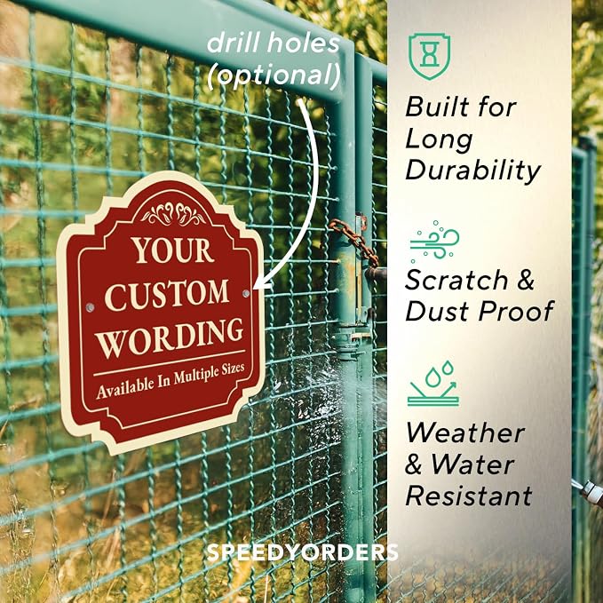 SPEEDYORDERS Custom Red Aluminum Sign, 24x24 Inches, Vintage Style, Weatherproof - Image 6