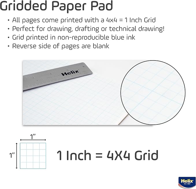 Helix Bond Pad, 4 x 4 Grid, 8.5 x 11 Inches, 50 Sheets - Image 3