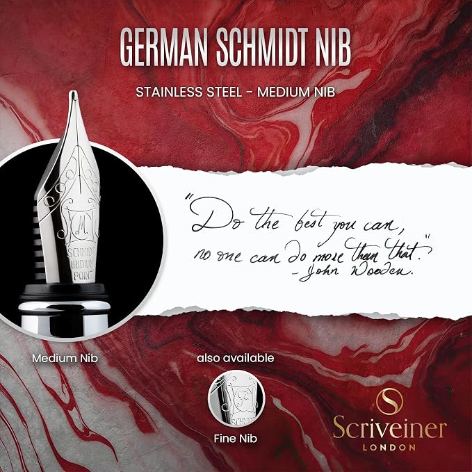 Scriveiner Deep Crimson Red Fountain Pen - Image 5