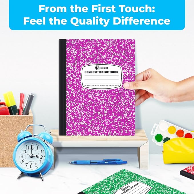 Rosmonde 50 Pack Bulk Composition Notebooks College Ruled, 200 Pages, 9-3/4 x - Image 4