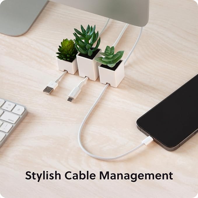 U Brands Adhesive Faux Succulent Cord Organizers, Kitchen Gadgets Cable - Image 2