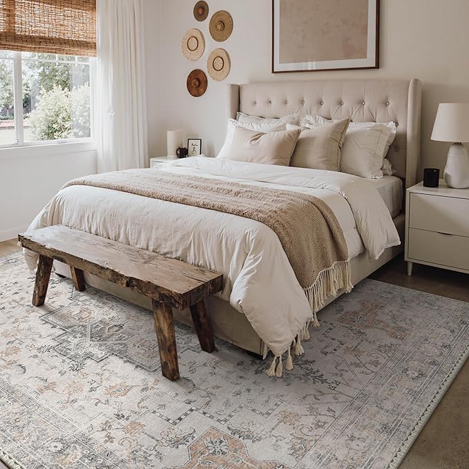 GENIMO 3x5 Area Rugs for Living Room, Machine Washable Non Slip Vintage Rugs - Image 2