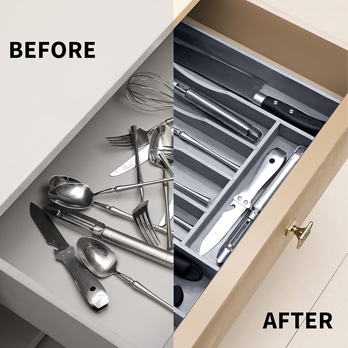 oridom Expandable Bamboo Kitchen Drawer Organizer - Image 4