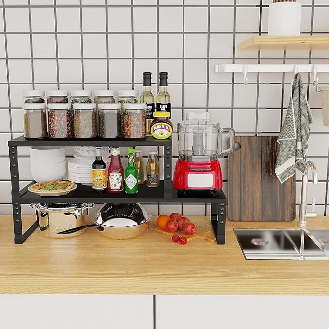 Jojocross Expandable Cabinet Shelf Organizer Storage Spice Rack Shelves - Image 4