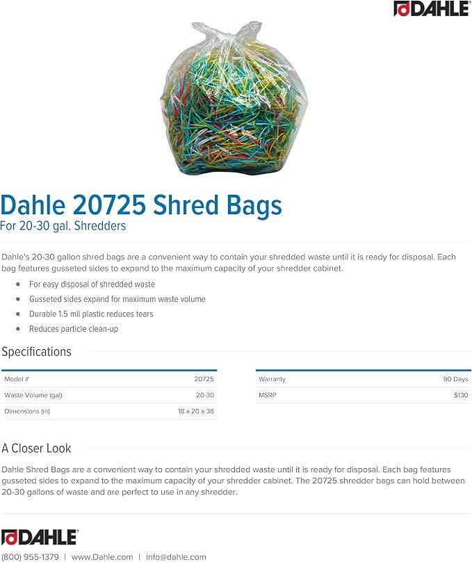 Dahle 20725 Shred Bags w/Gusseted Sides - Image 3