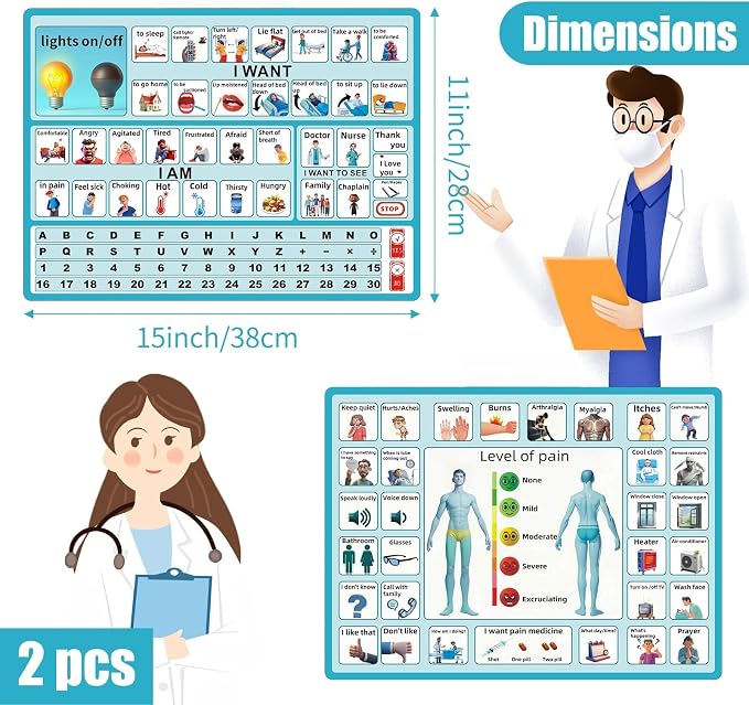 2 Pcs 15''x 11''Nonverbal Communication Board, - Image 2