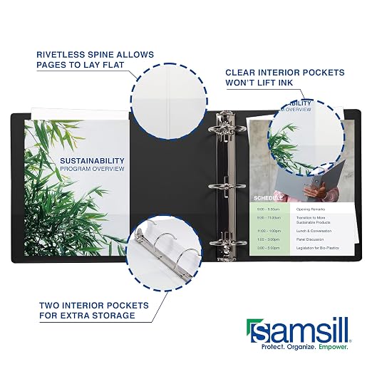 Samsill 3 Inch 3 Ring Binders, Made in USA, Economy Round Ring, 550 Sheet - Image 5