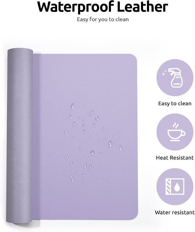 YSAGi Leather Desk Protector, Office Mat, Large Mouse Mat, Non-Slip PU Leather - Image 4