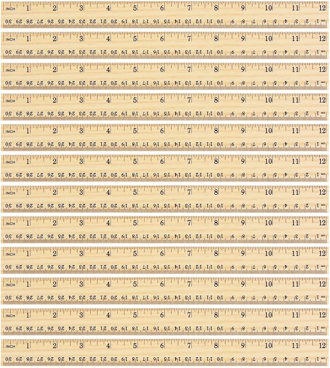 eBoot 12 Pack Wood Ruler Student Rulers Wooden School Rulers Office Ruler - Image 5