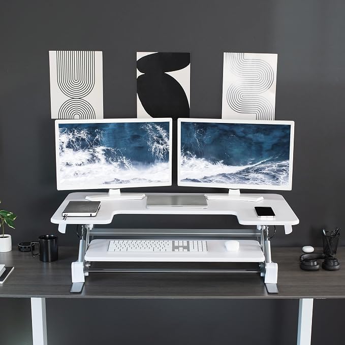 VIVO 42 inch Height Adjustable Stand Up Desk Converter, V Series, Quick Sit to - Image 7