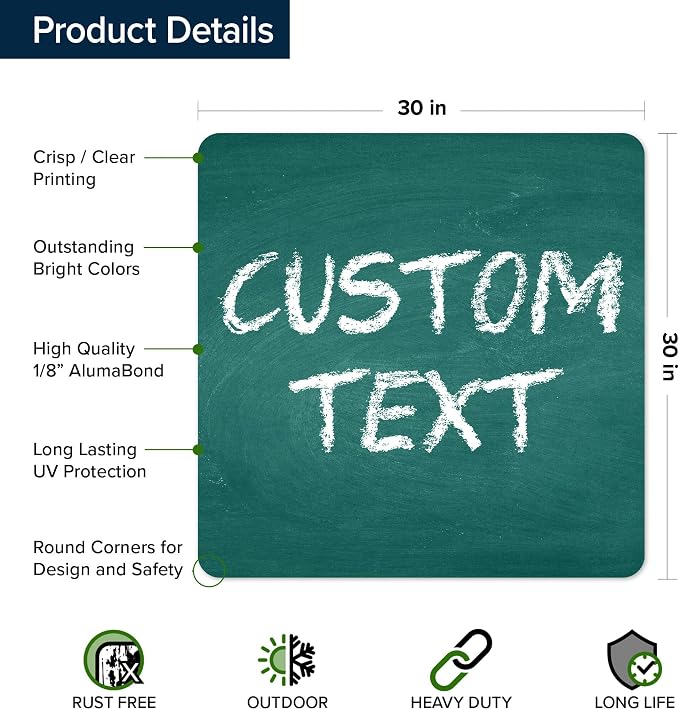 Custom Sign, Custom Street Sign, 11 Font Colors, 13 Font Styles, 4 Hole Options - Image 6