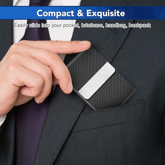 DMFLY Business Card Holder, Metal Slim Business Card Case, Pocket Card Holder - Image 2