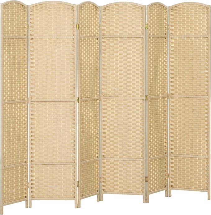 HOMCOM Room Divider, 6 Panel Folding Privacy Screen, 5.6' Tall Freestanding by HOMCOM