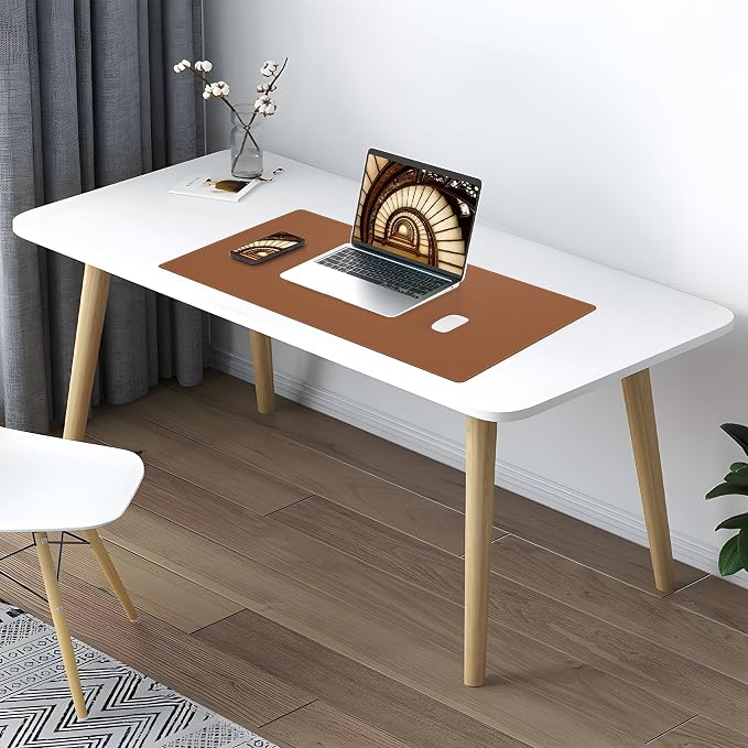 AFIING Dual-Sided Desk Pad, Natural Cork & PU Leather, Desk Mat Protector - Image 6