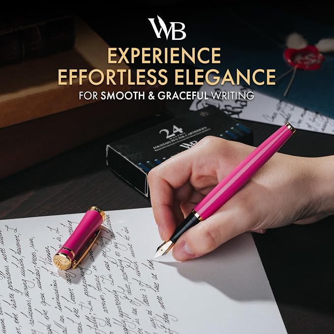 Wordsworth & Black Fountain Pen Set, Medium Nib, Includes 24 Ink Cartridges and - Image 2