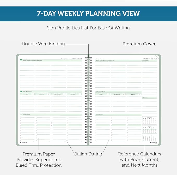Planner Pad Spiral Bound January-December 2026/ Calendar Year 8 1/2" x 11" - Image 3