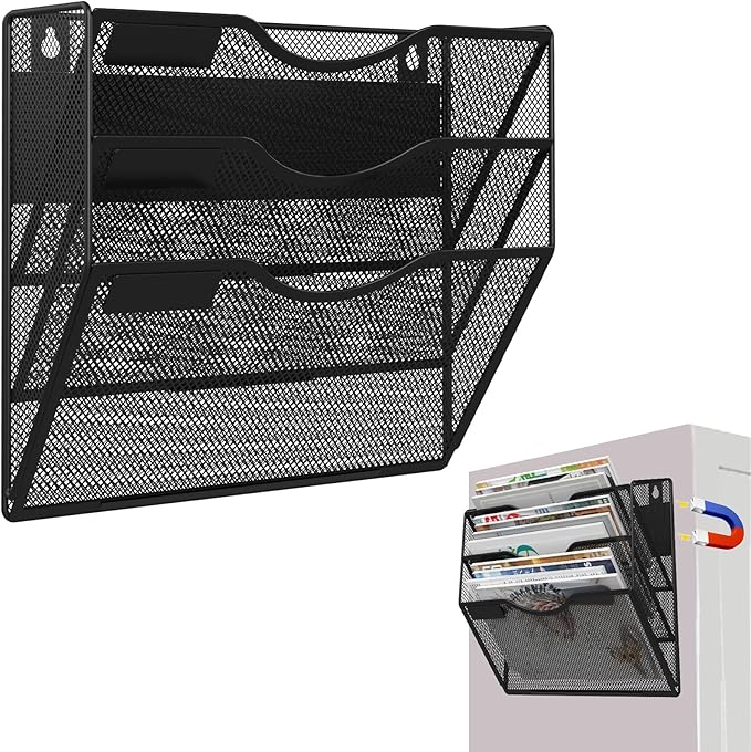 LQPAFZ 3-Tier Magnetic File Holder, No Drilling Installation File Cabinet by LQPAFZ