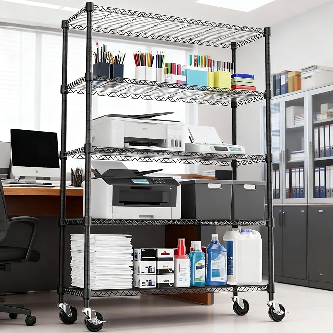 M MZG 5 Tiers Shelf 1750 lbs Steel Storage Shelving Utility Shelving Unit Steel - Image 2