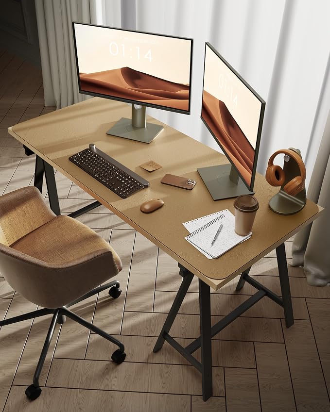 YSAGi Leather Desk Protector, Office Mat, Large Mouse Mat, Non-Slip PU Leather - Image 2