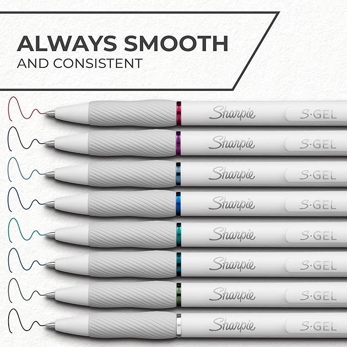 Sharpie S-Gel Pens Fashion Barrel Gel Pens Pearl White Body Medium Point Bold - Image 3
