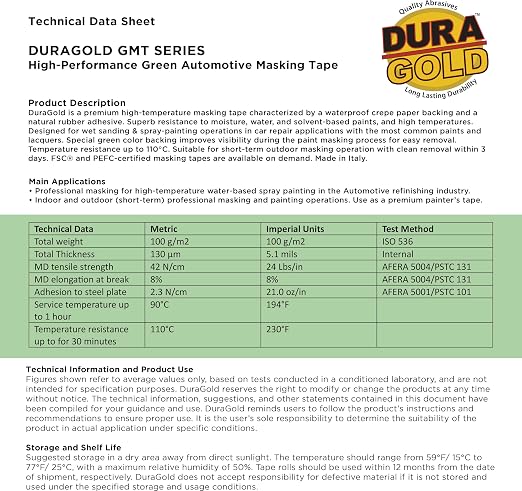 Dura-Gold Green Automotive Masking Tape 3/4 Inch, 4 Rolls - Image 6