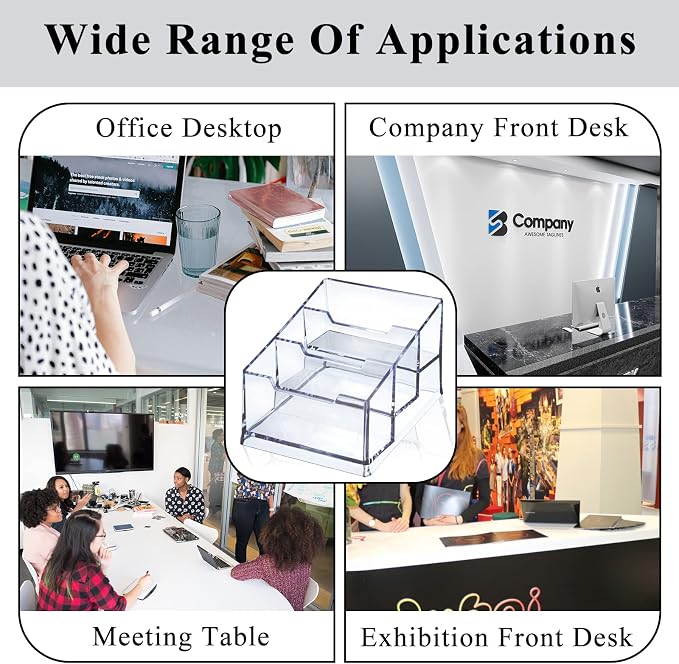 Clear Acrylic Business Card Holder, 3 Tier Premium Acrylic Clear Business Card - Image 6