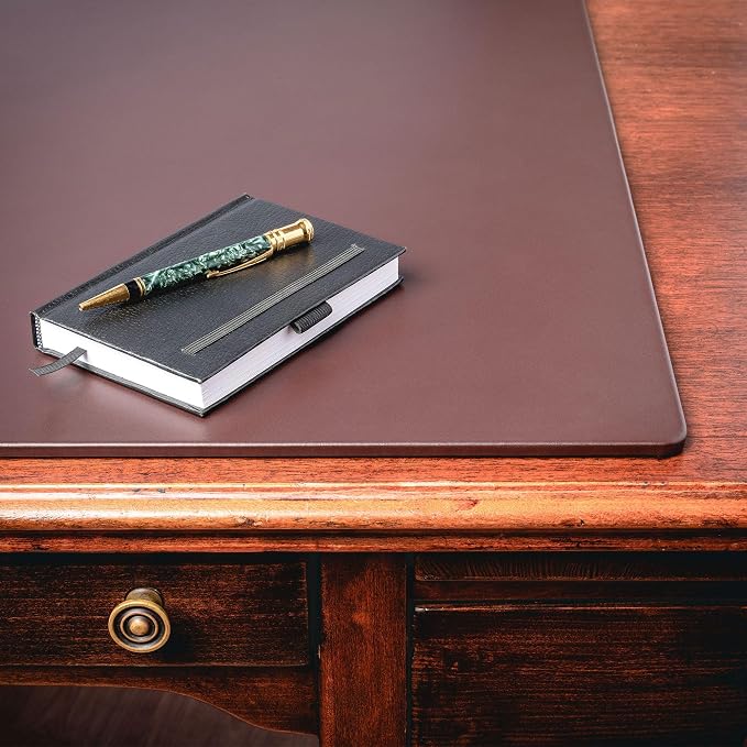 Dacasso 17" x 14" Brown Leatherette Luxury Conference Pad - Image 6