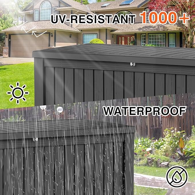 PATIOEASY Outdoor Storage Box 270GAL Waterproof Resin Deck Box, UV-Resistant - Image 7