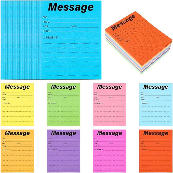 9Pack Phone Message Pads for Office, 4 x 5 Inch Self-Stick Note Pads, While You by Unknown