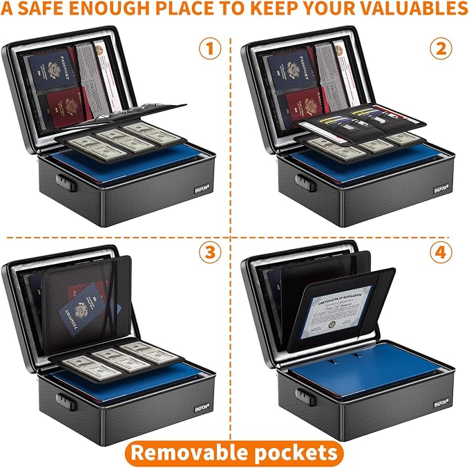ENGPOW Fireproof Document Box, Hard Case File Box - Image 8
