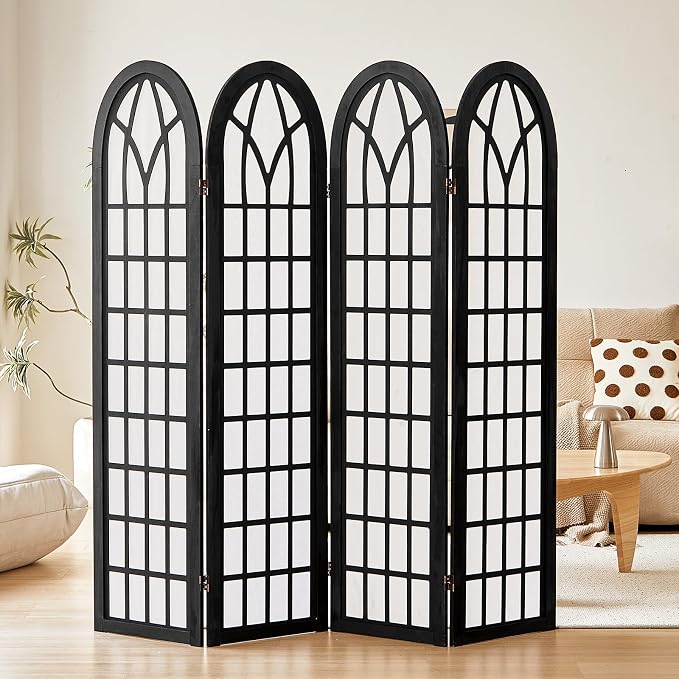 ALeesing Folding Room Divider Privacy Screen Freestanding 4-Panel Shoji Style by ALeesing