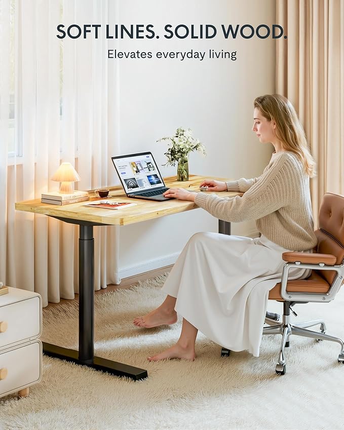 FLEXISPOT Solid Rubberwood Electric Standing Desk - Image 3
