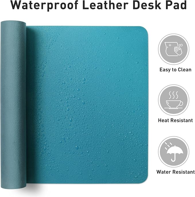 Aothia Faux Leather Desk Mat – Large Mouse Pad, Non-Slip PU Leather Blotter - Image 7