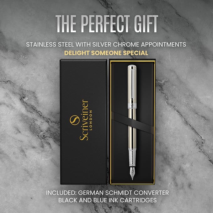 Scriveiner Stainless Steel Fountain Pen - Image 3