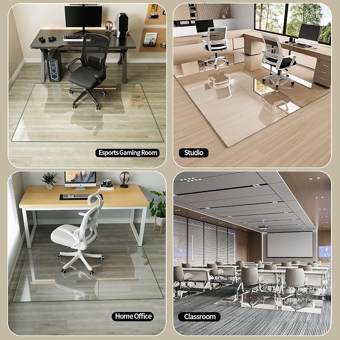 Koonmi Tempered Glass Chair Mat - Image 9