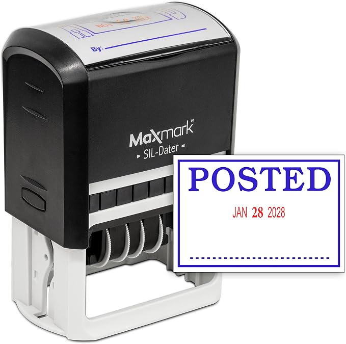 MaxMark Large Self-Inking Rubber Date Office Stamp by Maxmark