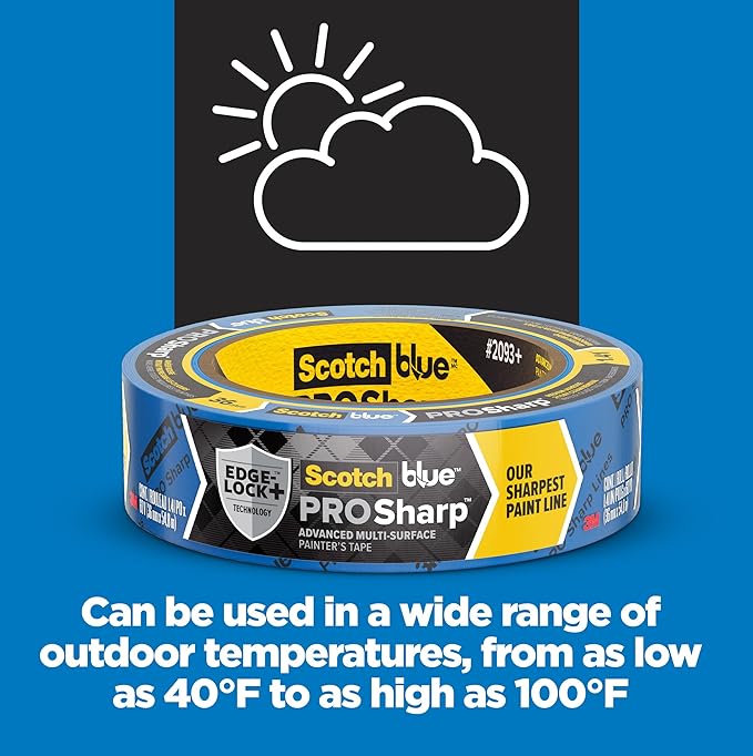 ScotchBlue PROSharp Painter's Tape 1.5 Inch Wide 3 Rolls Blue Tape Protects - Image 6