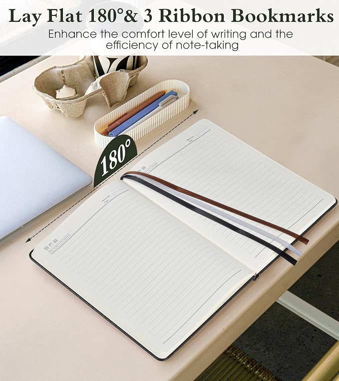 PAIBAS Lined Journal Notebook for Women Men, 160 Pages, A5 Hardcover Vintage - Image 5