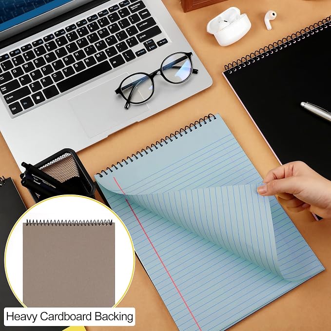 Resurhang 6 Pcs Legal Pad Top Spiral Bound Notebook 70 Sheets Double Sided - Image 3