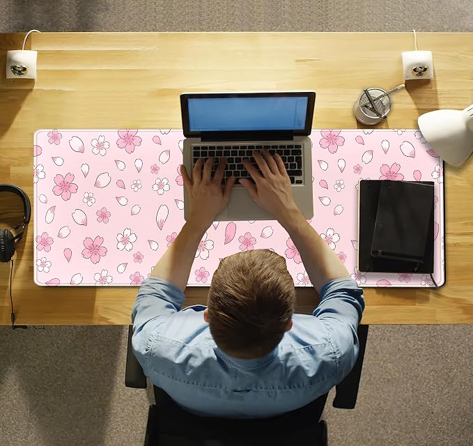 Cherry Blossom Mouse Pad Kawaii Pink XL Large Extended Gaming Desk Mat Cute - Image 6