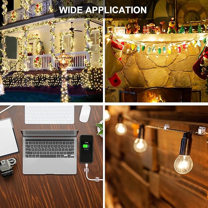 200 PCS Christmas Light Clips Outdoor, Adhesive Clear Cable Clips Wire Holder - Image 6