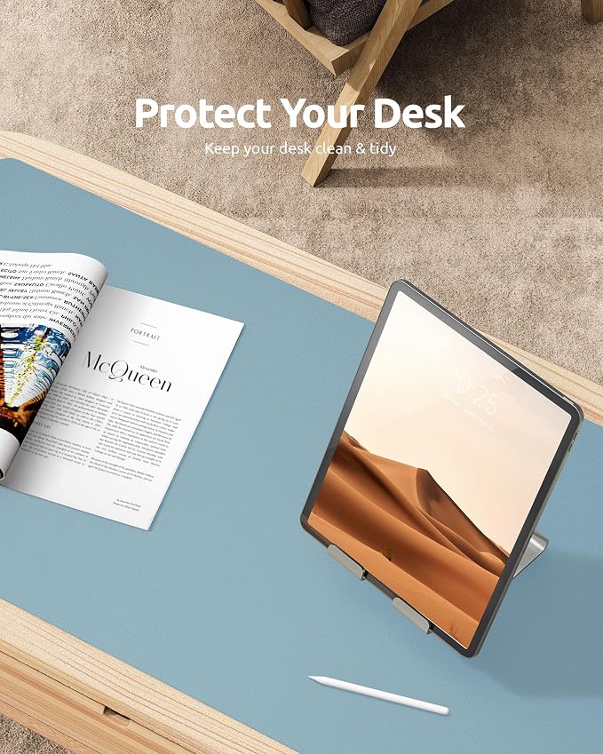 YSAGi Leather Desk Protector, Office Mat, Large Mouse Mat, Non-Slip PU Leather - Image 7