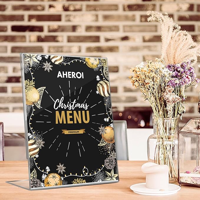 Aheroi Acrylic Sign Holder 8.5 x 11, Plastic Stands Flyer Display, Office - Image 7