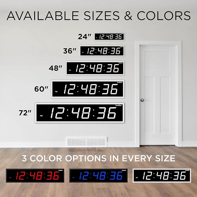 Ivation Oversized 36" Large Digital LED Clock | Big Digital Clock - Image 9
