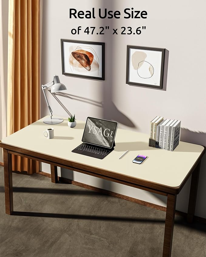 YSAGi Leather Desk Protector, Office Mat, Large Mouse Mat, Non-Slip PU Leather - Image 3
