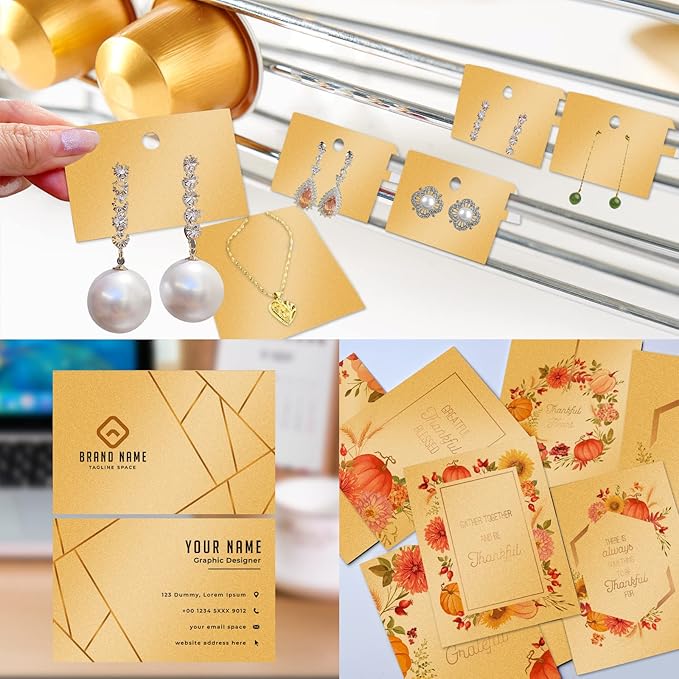 24 Sheets Gold Shimmer Cardstock 8.5 x 11 Metallic Paper, Goefun 80lb Card - Image 6