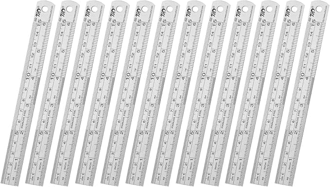 ZZTX Ruler Metal Straight Edge Stainless Steel Ruler 6 Inch Ruler Set Rulers by ZZTX