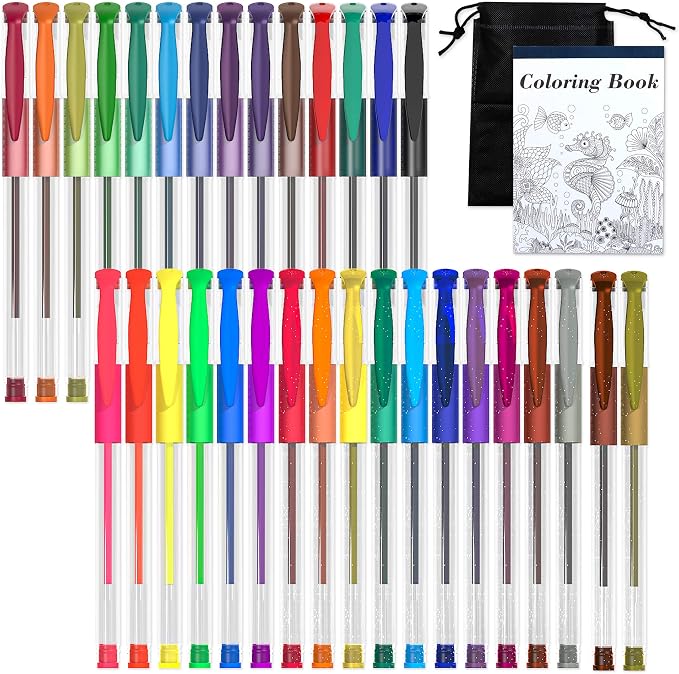 Shuttle Art Gel Pens, 32 Colors Gel Pen Set by ShuttleArt