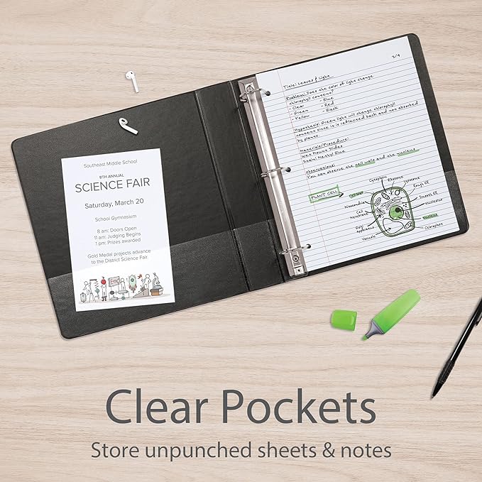 Oxford 3 Ring Binders, 1 inch ONE-Touch Easy Open D Rings, Durable Binders - Image 4