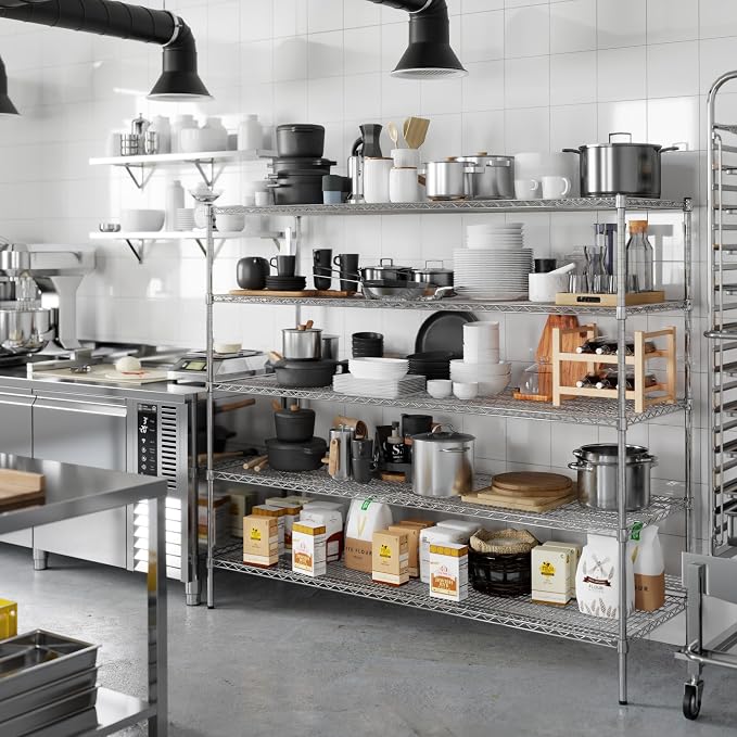 Regal Altair 24" Deep x 72" Wide x 64" Height Wire Shelving Kit | 5-Tier | NSF - Image 6